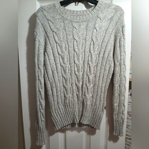 Banana Republic Gray Crewneck Cable Knit Sweater